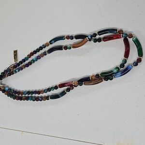 Vintage genuine lucite double strand necklace